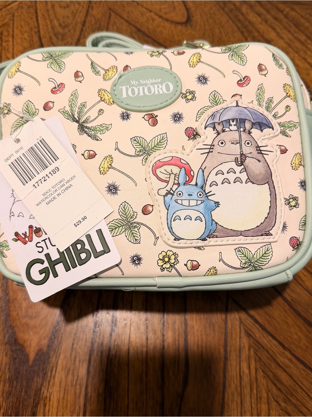 NWT Rare Studio Ghibli My Neighbor Totoro Watercolor Crossbody Bag Purse